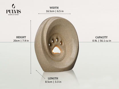 Pulvis Art Urns Pet Urn Paw Pet Urn for Ashes - Ceramic | Handmade Pet Urn