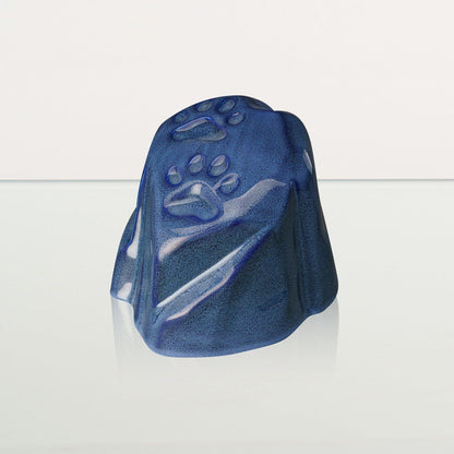 Paw Print Urn For Pet Ashes - Blue Melange | Ceramic Pet Urn - Pulvis Art Urns