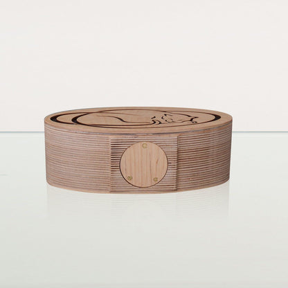 Resting Cat Cremation Urn - Plywood | Handmade - Pulvis Art Urns