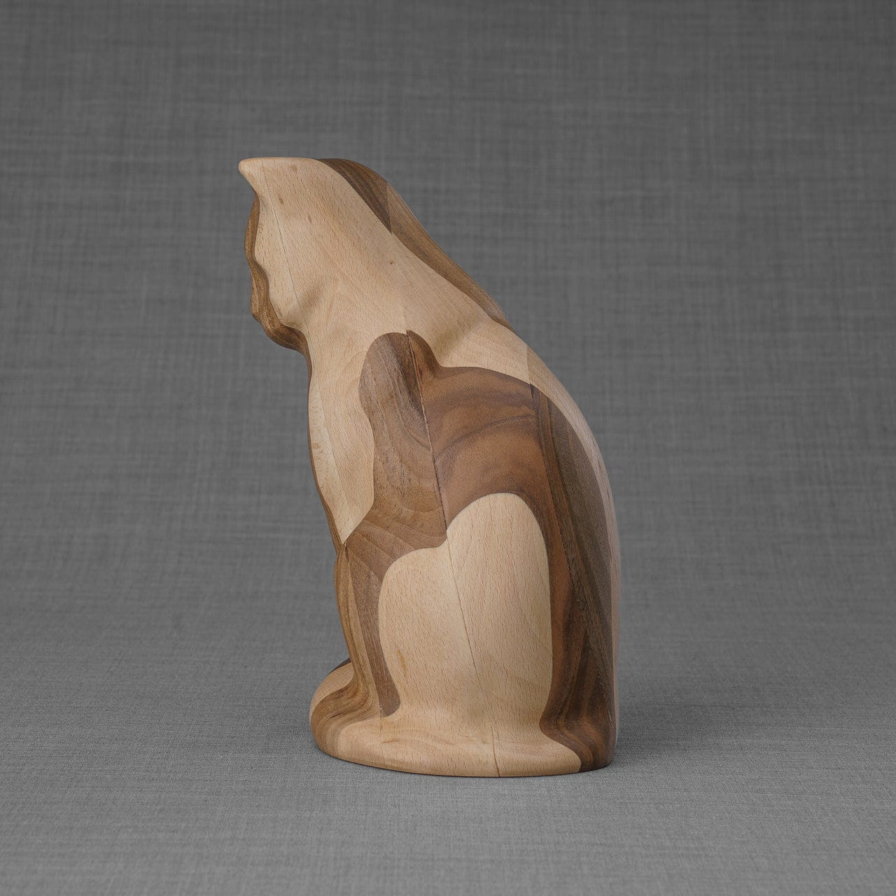 Wooden Pet Urn "Neko" - Pet Crematon Urn | Handmade - Pulvis Art Urns