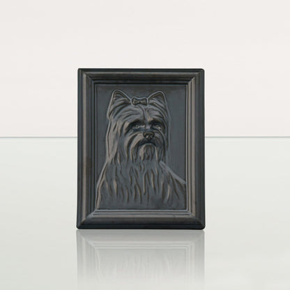 Yorkie Pet Urn - Dark Matte | Ceramic | Handmade - Pulvis Art Urns