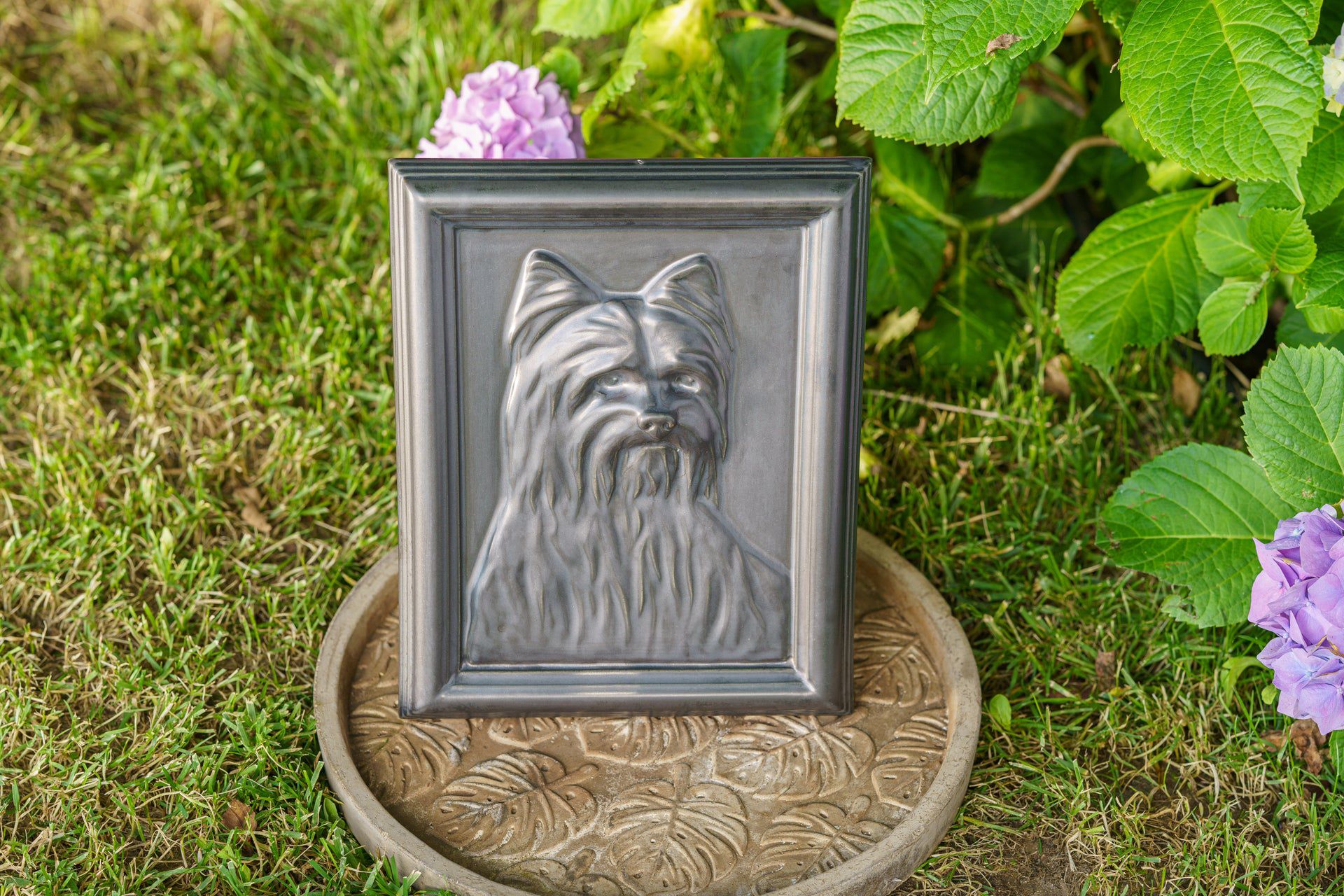 Yorkie Pet Urn - Dark Matte | Ceramic | Handmade - Pulvis Art Urns