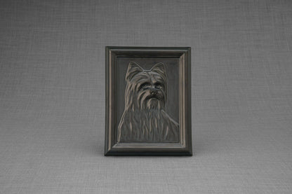 Yorkie Pet Urn - Dark Matte | Ceramic | Handmade - Pulvis Art Urns