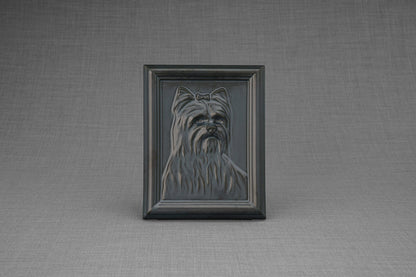 Yorkie Pet Urn - Dark Matte | Ceramic | Handmade - Pulvis Art Urns