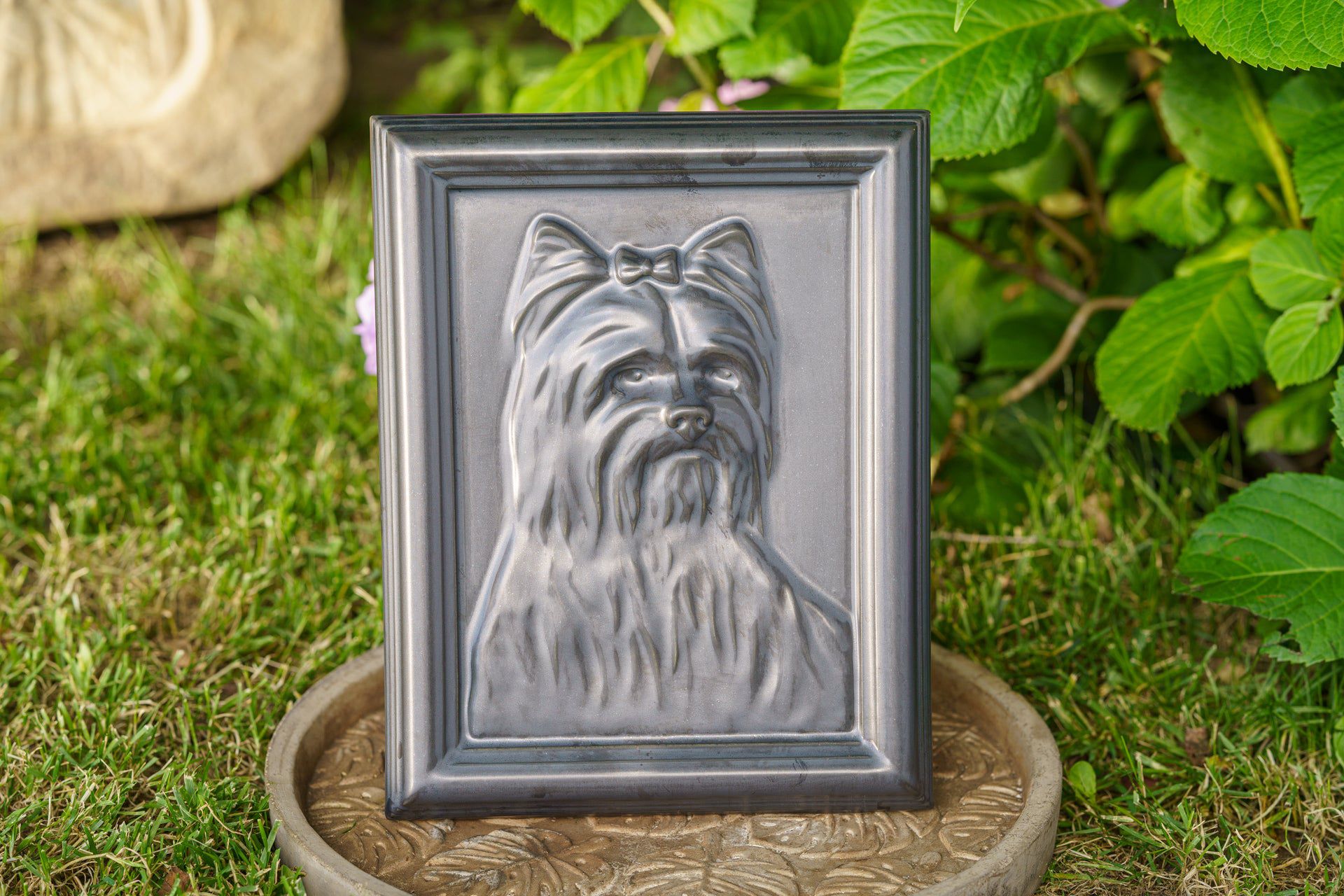 Yorkie Pet Urn - Dark Matte | Ceramic | Handmade - Pulvis Art Urns