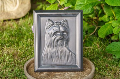 Yorkie Pet Urn - Dark Matte | Ceramic | Handmade - Pulvis Art Urns