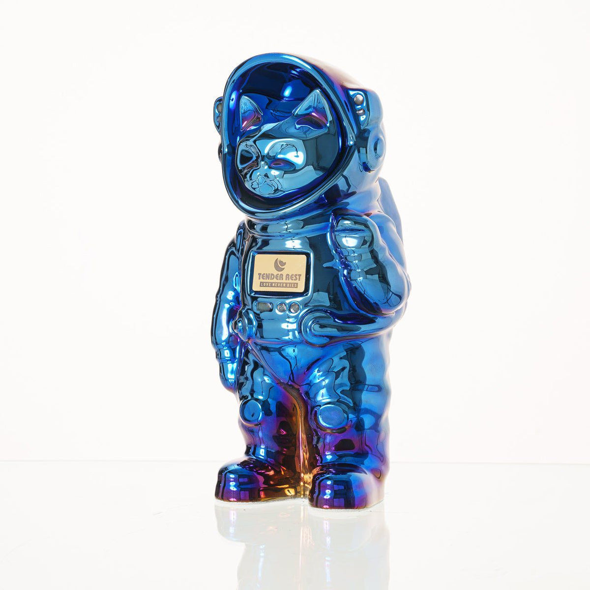 TenderRest Urns Pet Urn Glossy Blue / Glossy Blue Customizable Pet Cremation Urn - Cat | Ceramic Handmade Figure